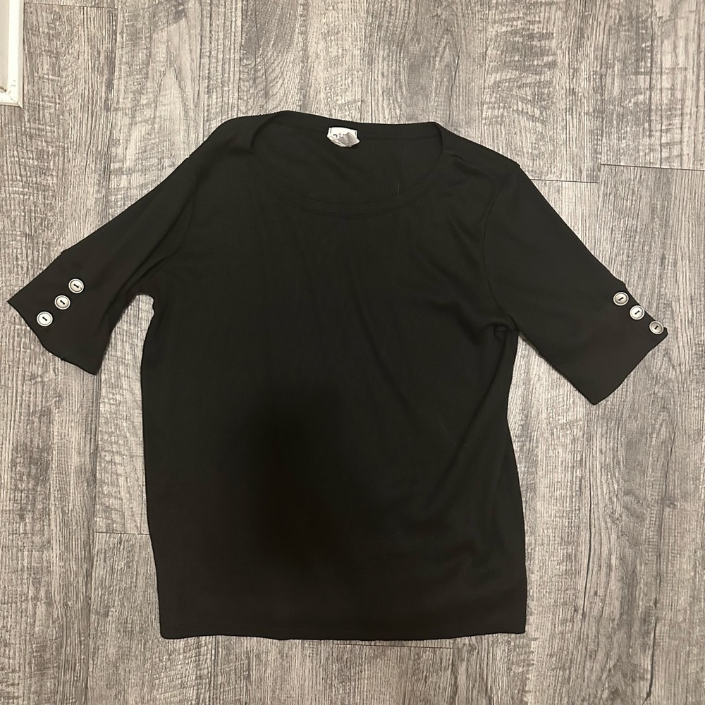 Bibi Black Blouse with buttons down sleeve